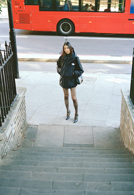 THE NORTH FACEのアウターを着たTairaのポートレート